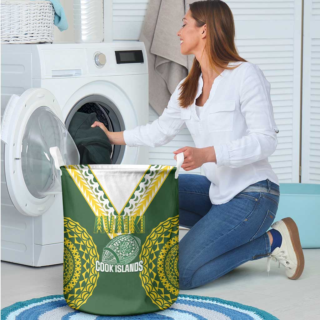 Avaiki Cook Islands Rugby Laundry Basket Kuki Airani Tatau Green - Aussie Hoodie