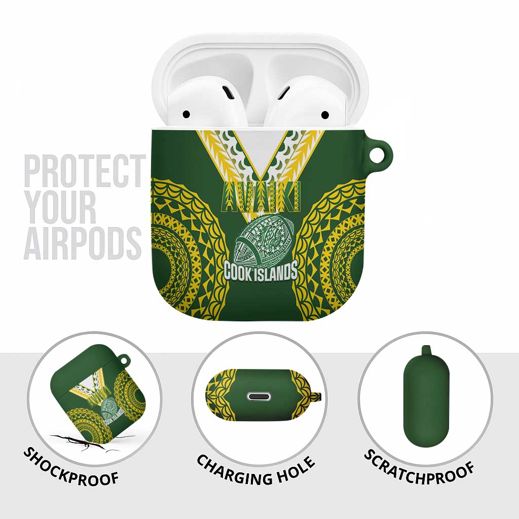 Avaiki Cook Islands Rugby AirPods Case Kuki Airani Tatau Green - Aussie Hoodie