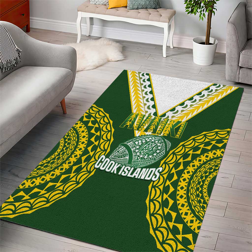 Avaiki Cook Islands Rugby Area Rug Kuki Airani Tatau Green - Aussie Hoodie
