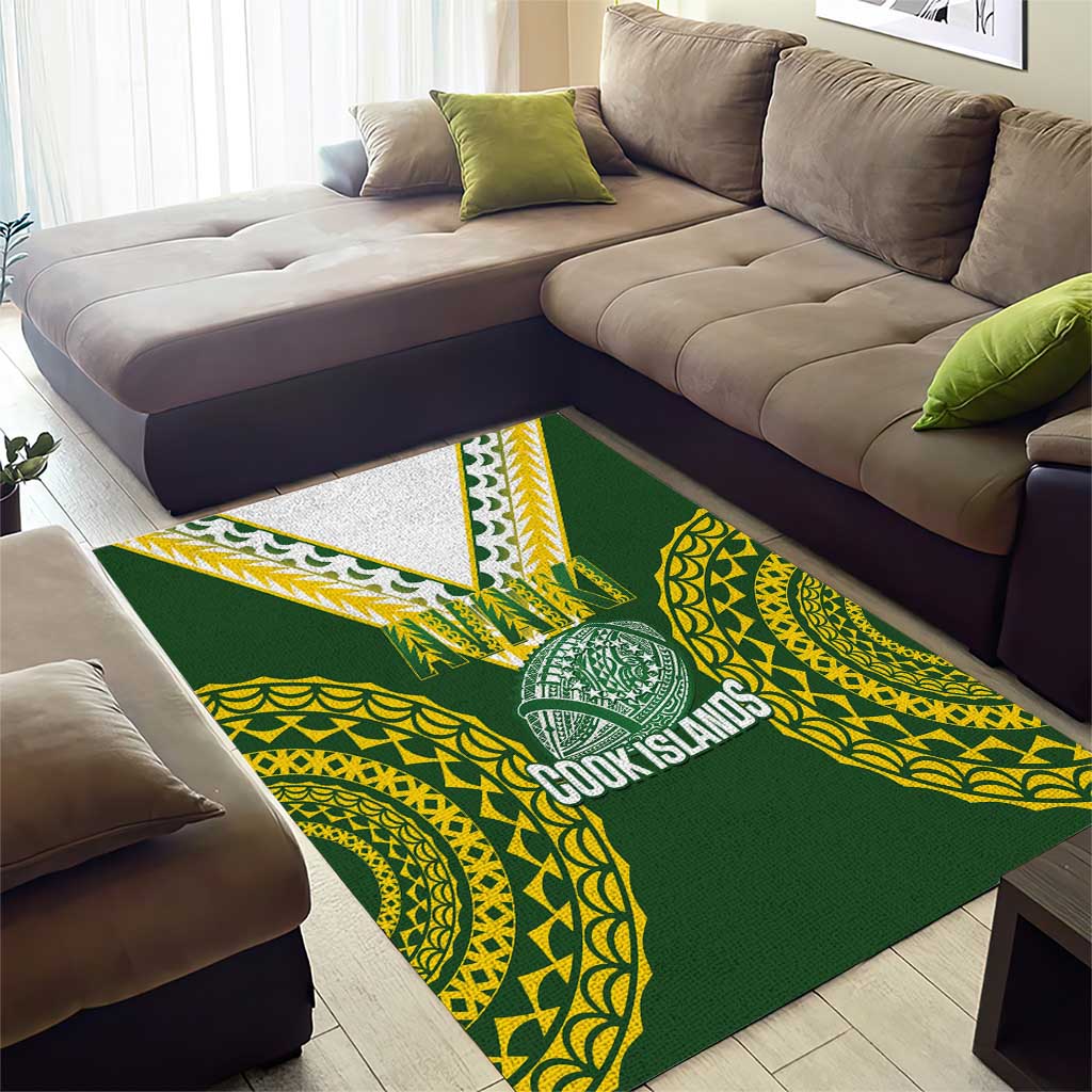 Avaiki Cook Islands Rugby Area Rug Kuki Airani Tatau Green - Aussie Hoodie