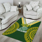 Avaiki Cook Islands Rugby Area Rug Kuki Airani Tatau Green - Aussie Hoodie