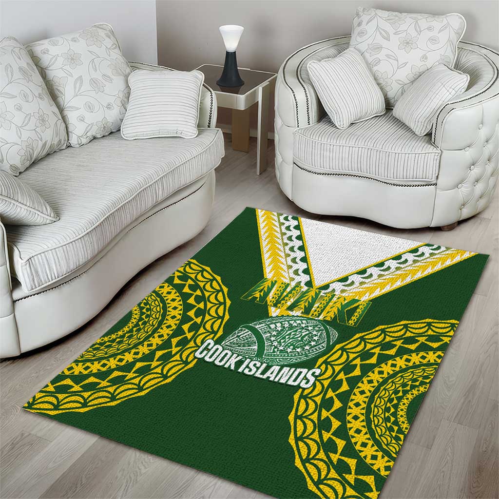 Avaiki Cook Islands Rugby Area Rug Kuki Airani Tatau Green - Aussie Hoodie