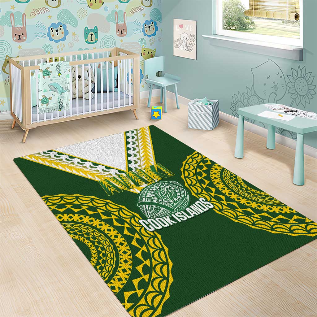 Avaiki Cook Islands Rugby Area Rug Kuki Airani Tatau Green - Aussie Hoodie