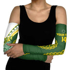 Custom Avaiki Cook Islands Rugby Arm Sleeves Kuki Airani Tatau Green - Aussie Hoodie