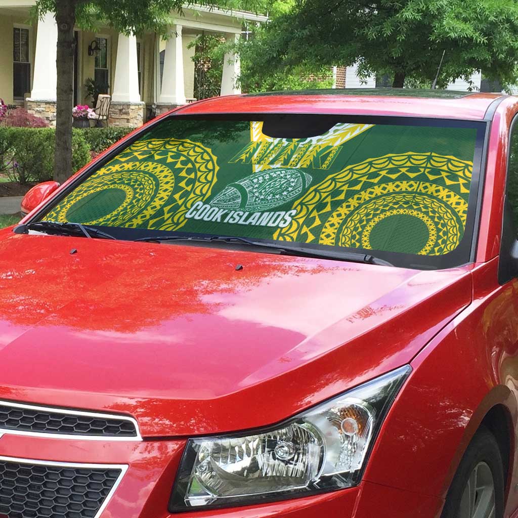 Avaiki Cook Islands Rugby Auto Sun Shade Kuki Airani Tatau Green - Aussie Hoodie