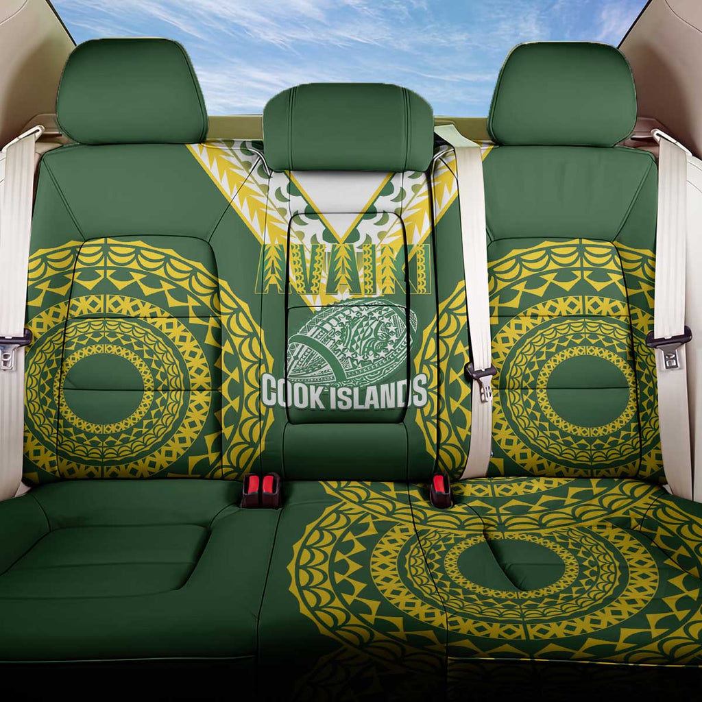 Avaiki Cook Islands Rugby Back Car Seat Cover Kuki Airani Tatau Green - Aussie Hoodie