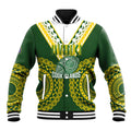 Custom Avaiki Cook Islands Rugby Baseball Jacket Kuki Airani Tatau Green - Aussie Hoodie