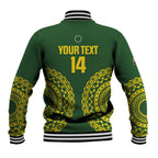 Custom Avaiki Cook Islands Rugby Baseball Jacket Kuki Airani Tatau Green - Aussie Hoodie