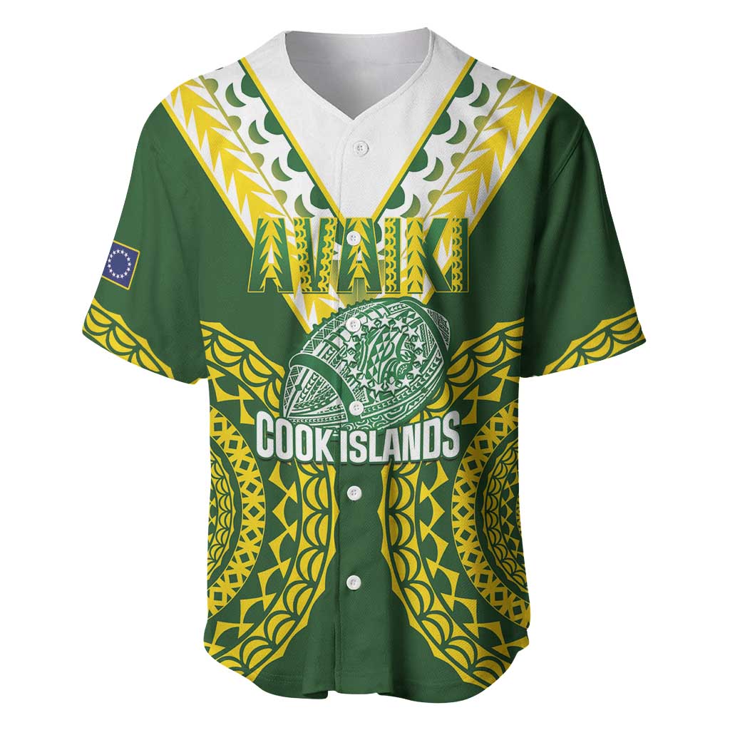 Custom Avaiki Cook Islands Rugby Baseball Jersey Kuki Airani Tatau Green - Aussie Hoodie