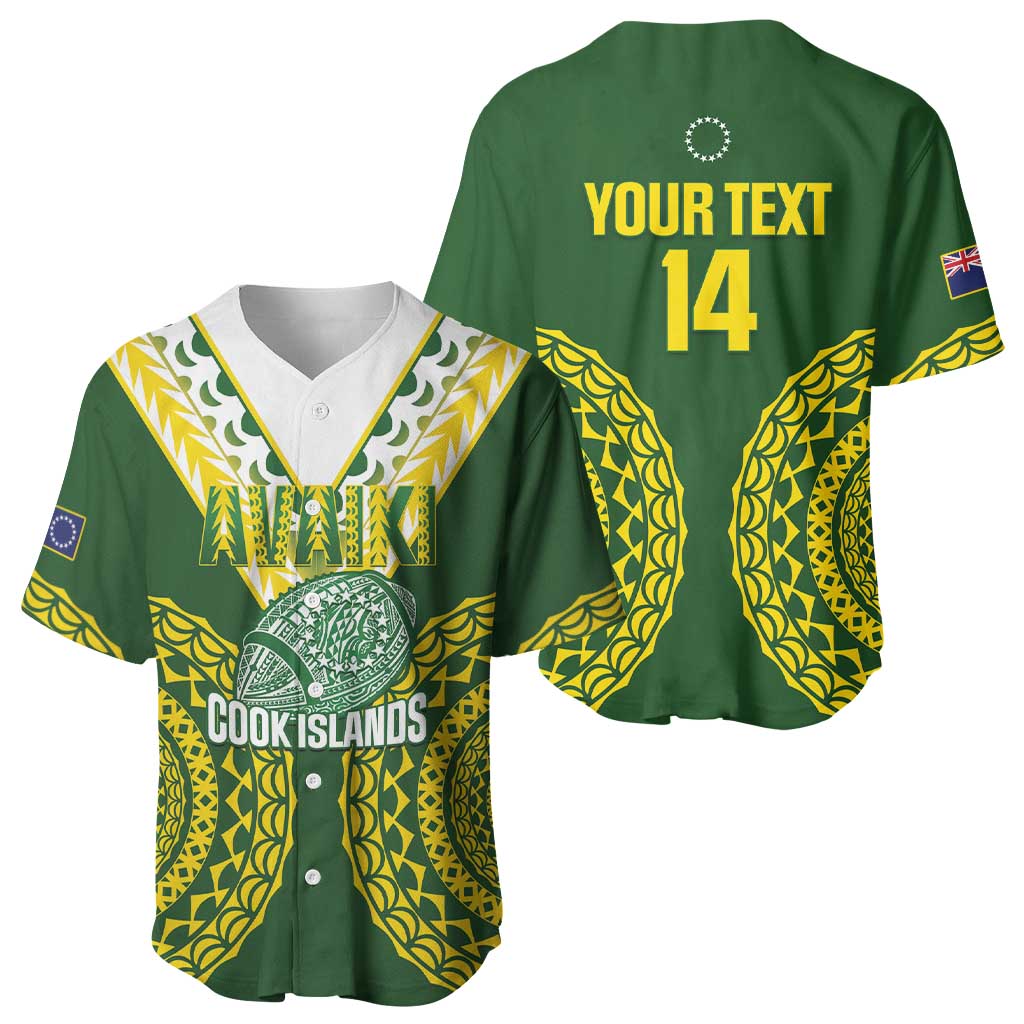 Custom Avaiki Cook Islands Rugby Baseball Jersey Kuki Airani Tatau Green - Aussie Hoodie