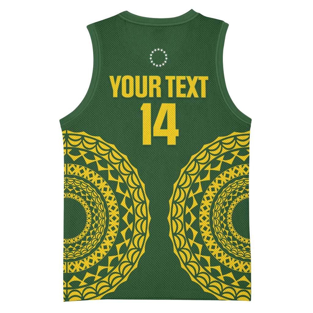 Custom Avaiki Cook Islands Rugby Basketball Jersey Kuki Airani Tatau Green - Aussie Hoodie