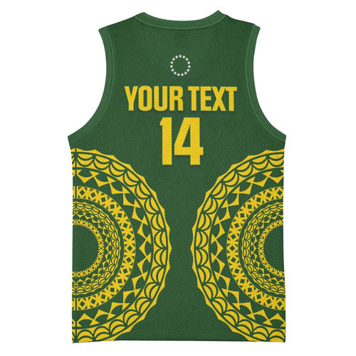 Custom Avaiki Cook Islands Rugby Basketball Jersey Kuki Airani Tatau Green - Aussie Hoodie