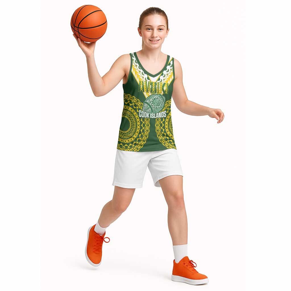 Custom Avaiki Cook Islands Rugby Basketball Jersey Kuki Airani Tatau Green - Aussie Hoodie