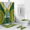 Avaiki Cook Islands Rugby Bathroom Set Kuki Airani Tatau Green - Aussie Hoodie