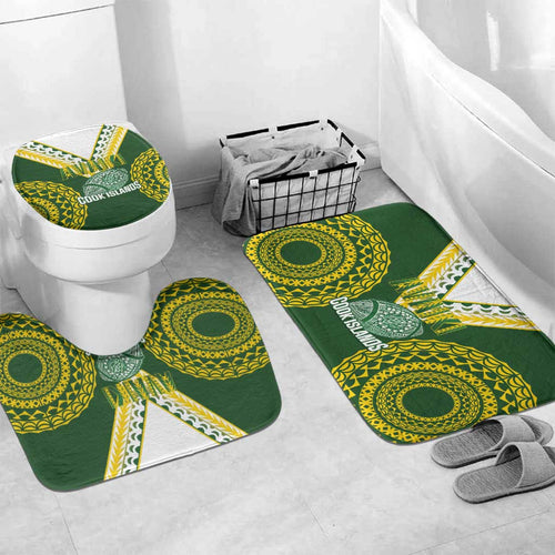Avaiki Cook Islands Rugby Bathroom Set Kuki Airani Tatau Green - Aussie Hoodie