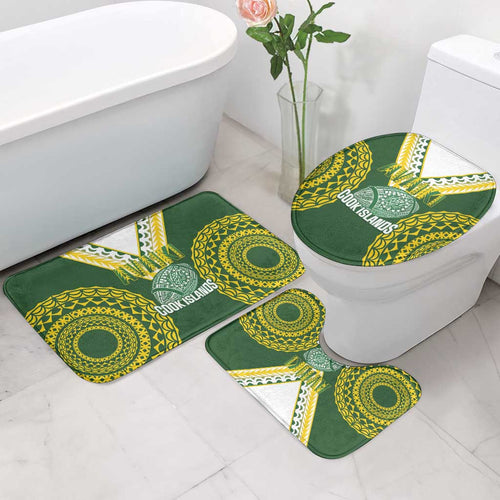 Avaiki Cook Islands Rugby Bathroom Set Kuki Airani Tatau Green - Aussie Hoodie