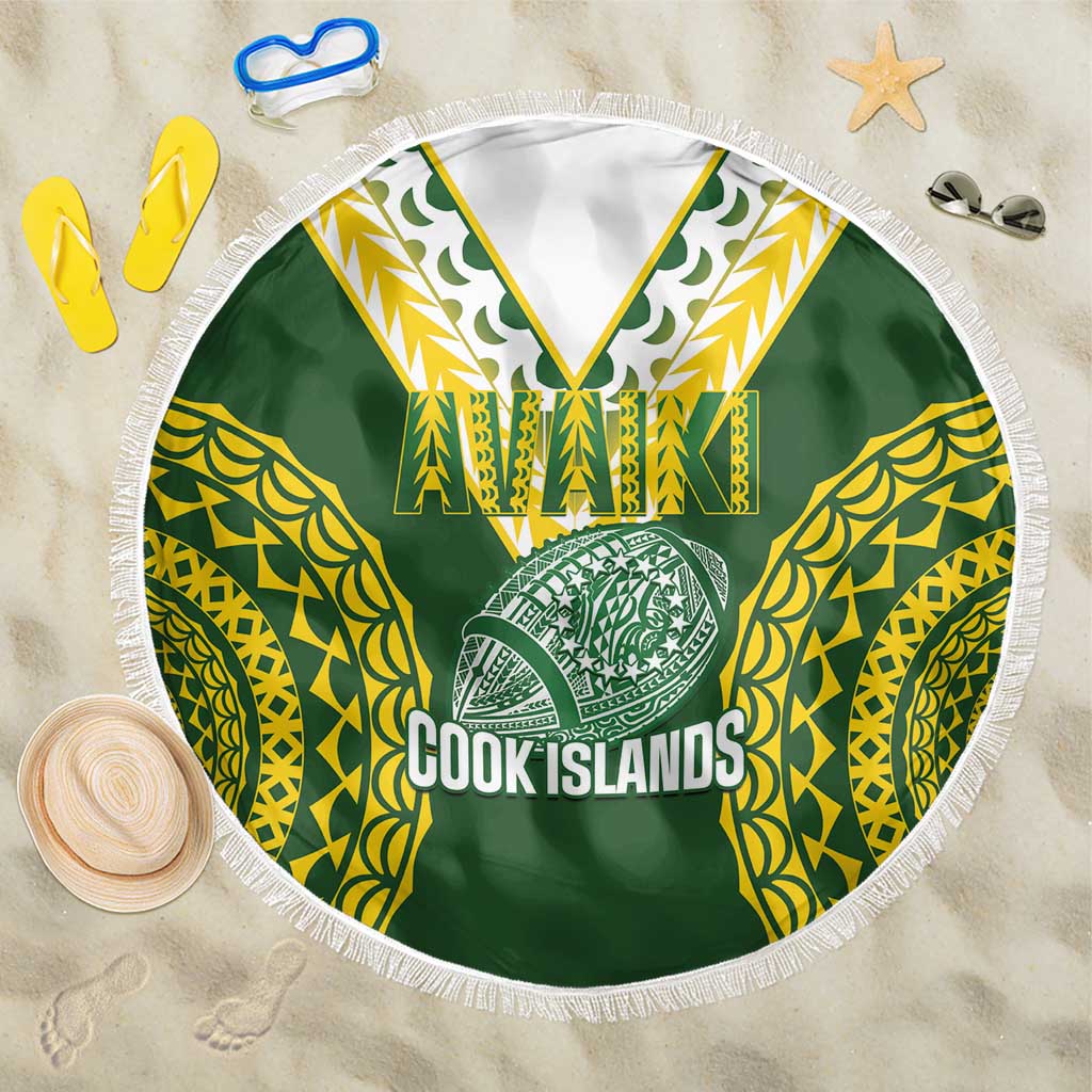 Avaiki Cook Islands Rugby Beach Blanket Kuki Airani Tatau Green - Aussie Hoodie