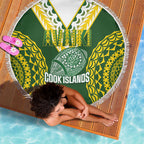 Avaiki Cook Islands Rugby Beach Blanket Kuki Airani Tatau Green - Aussie Hoodie