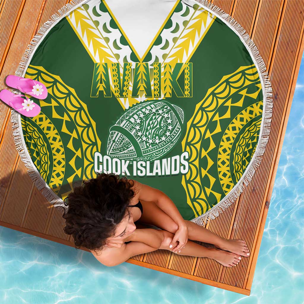 Avaiki Cook Islands Rugby Beach Blanket Kuki Airani Tatau Green - Aussie Hoodie