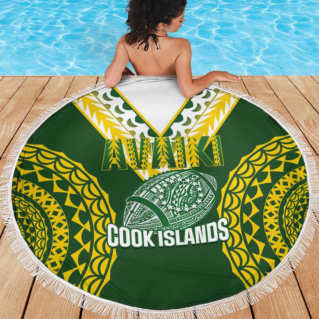 Avaiki Cook Islands Rugby Beach Blanket Kuki Airani Tatau Green - Aussie Hoodie