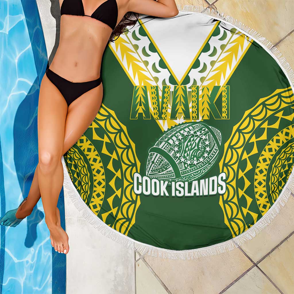 Avaiki Cook Islands Rugby Beach Blanket Kuki Airani Tatau Green - Aussie Hoodie
