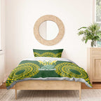 Avaiki Cook Islands Rugby Bedding Set Kuki Airani Tatau Green - Aussie Hoodie
