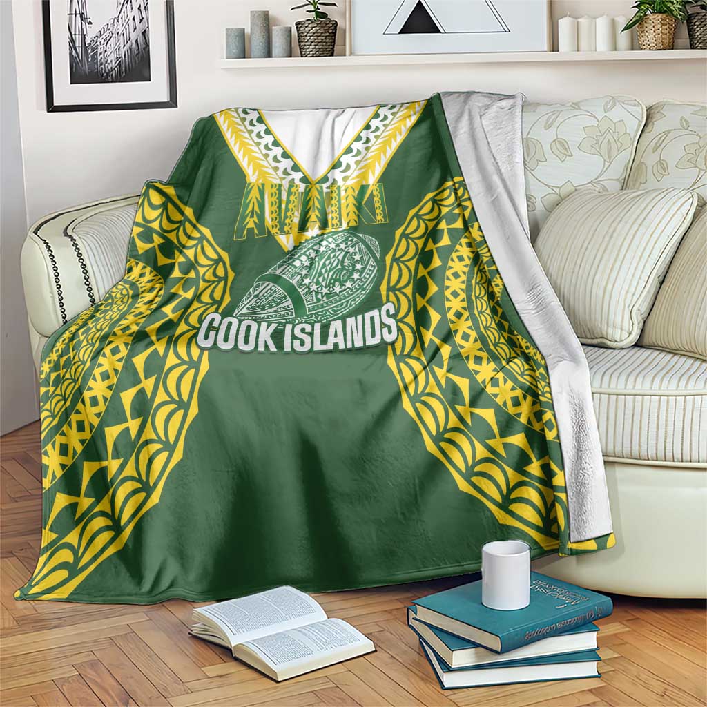 Avaiki Cook Islands Rugby Blanket Kuki Airani Tatau Green - Aussie Hoodie