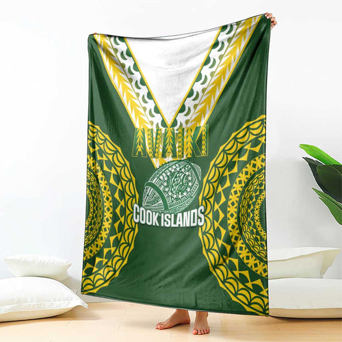Avaiki Cook Islands Rugby Blanket Kuki Airani Tatau Green - Aussie Hoodie