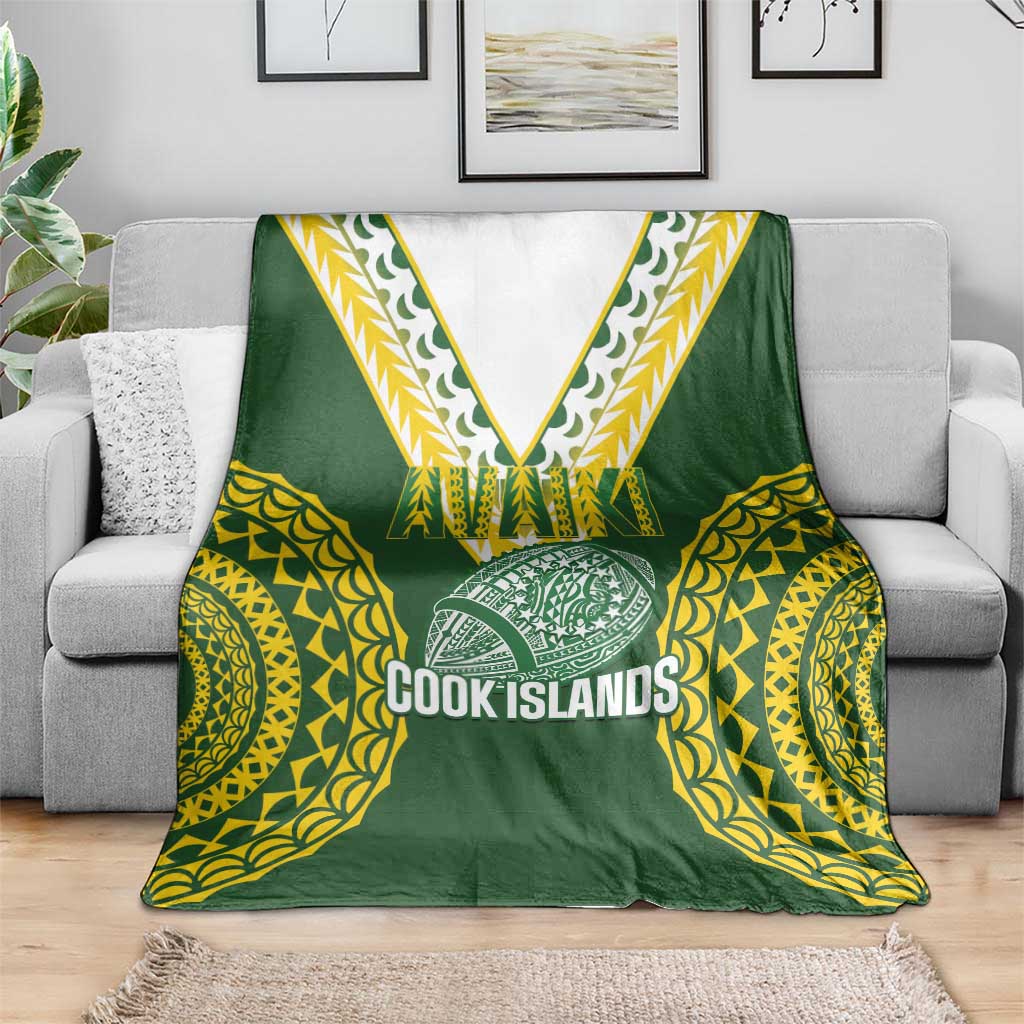 Avaiki Cook Islands Rugby Blanket Kuki Airani Tatau Green - Aussie Hoodie