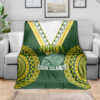 Avaiki Cook Islands Rugby Blanket Kuki Airani Tatau Green - Aussie Hoodie