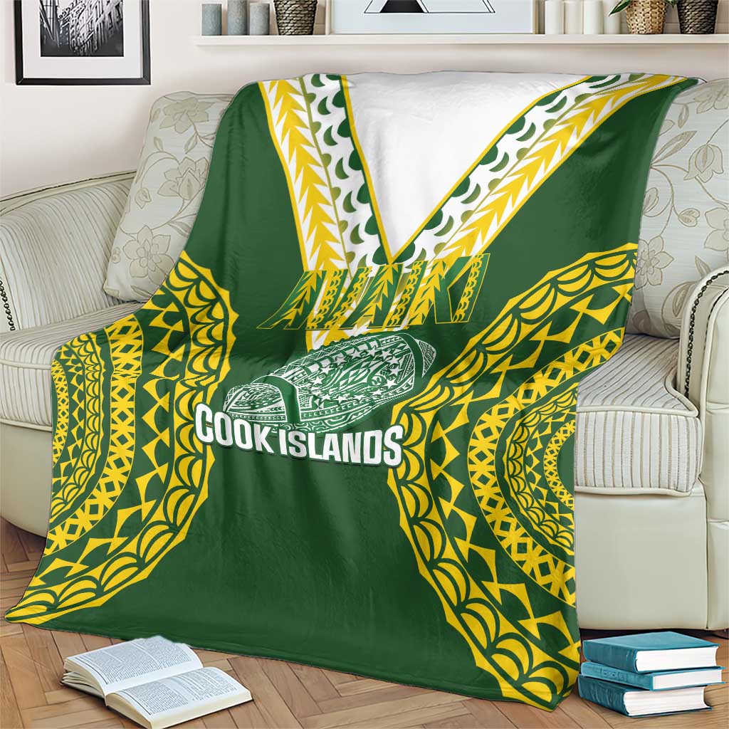 Avaiki Cook Islands Rugby Blanket Kuki Airani Tatau Green - Aussie Hoodie