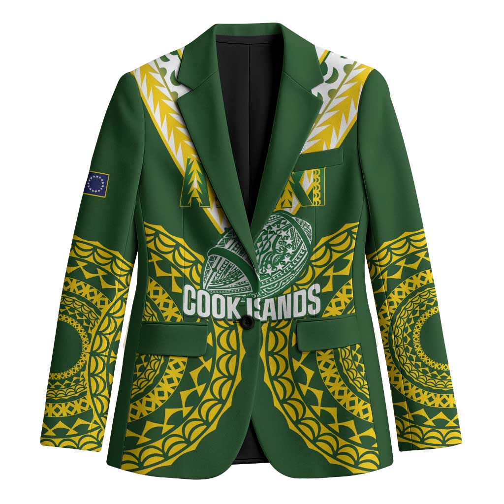 Custom Avaiki Cook Islands Rugby Blazer Kuki Airani Tatau Green - Aussie Hoodie
