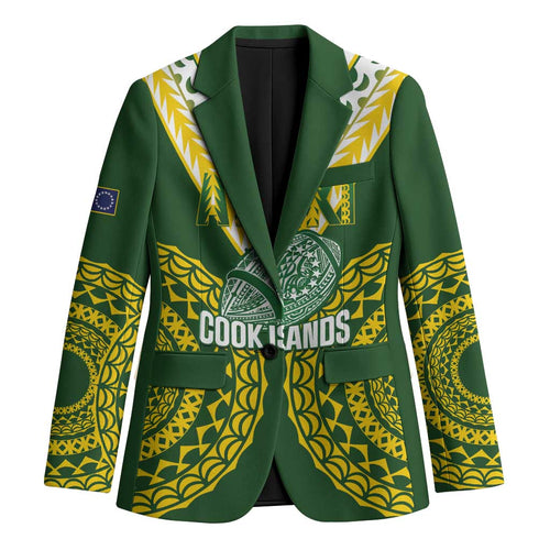 Custom Avaiki Cook Islands Rugby Blazer Kuki Airani Tatau Green - Aussie Hoodie