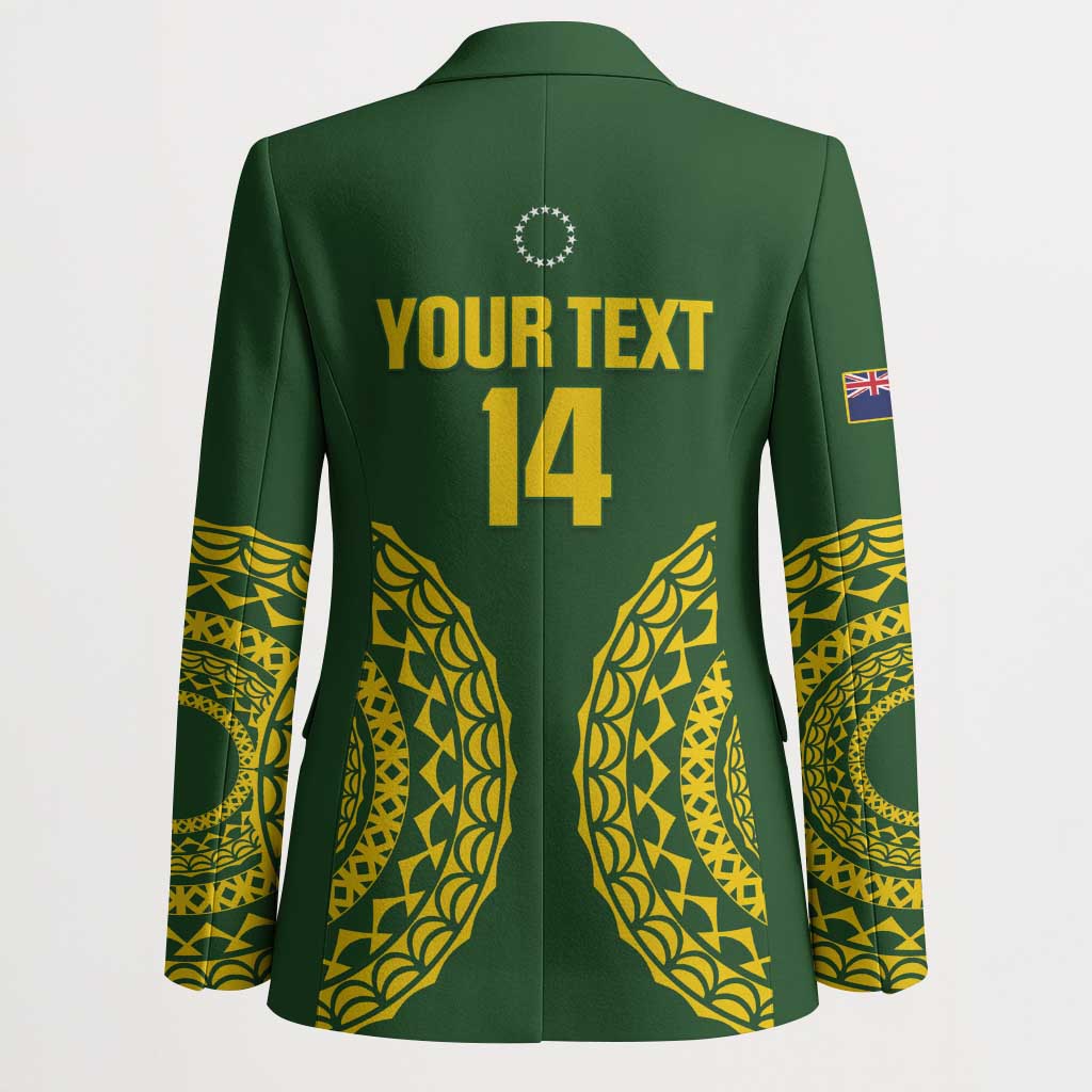 Custom Avaiki Cook Islands Rugby Blazer Kuki Airani Tatau Green - Aussie Hoodie