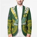 Custom Avaiki Cook Islands Rugby Blazer Kuki Airani Tatau Green - Aussie Hoodie
