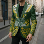 Custom Avaiki Cook Islands Rugby Blazer Kuki Airani Tatau Green - Aussie Hoodie