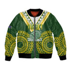 Custom Avaiki Cook Islands Rugby Bomber Jacket Kuki Airani Tatau Green - Aussie Hoodie