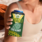 Custom Avaiki Cook Islands Rugby 4 in 1 Can Cooler Tumbler Kuki Airani Tatau Green - Aussie Hoodie