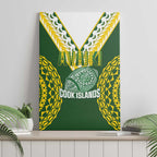 Avaiki Cook Islands Rugby Canvas Wall Art Kuki Airani Tatau Green - Aussie Hoodie