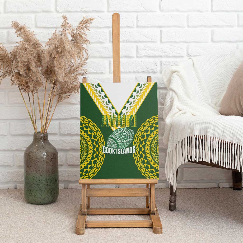 Avaiki Cook Islands Rugby Canvas Wall Art Kuki Airani Tatau Green - Aussie Hoodie