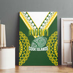 Avaiki Cook Islands Rugby Canvas Wall Art Kuki Airani Tatau Green - Aussie Hoodie