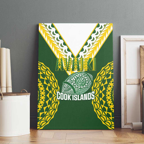 Avaiki Cook Islands Rugby Canvas Wall Art Kuki Airani Tatau Green - Aussie Hoodie