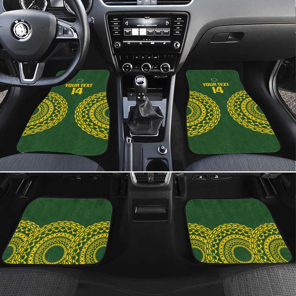 Custom Avaiki Cook Islands Rugby Car Mats Kuki Airani Tatau Green - Aussie Hoodie
