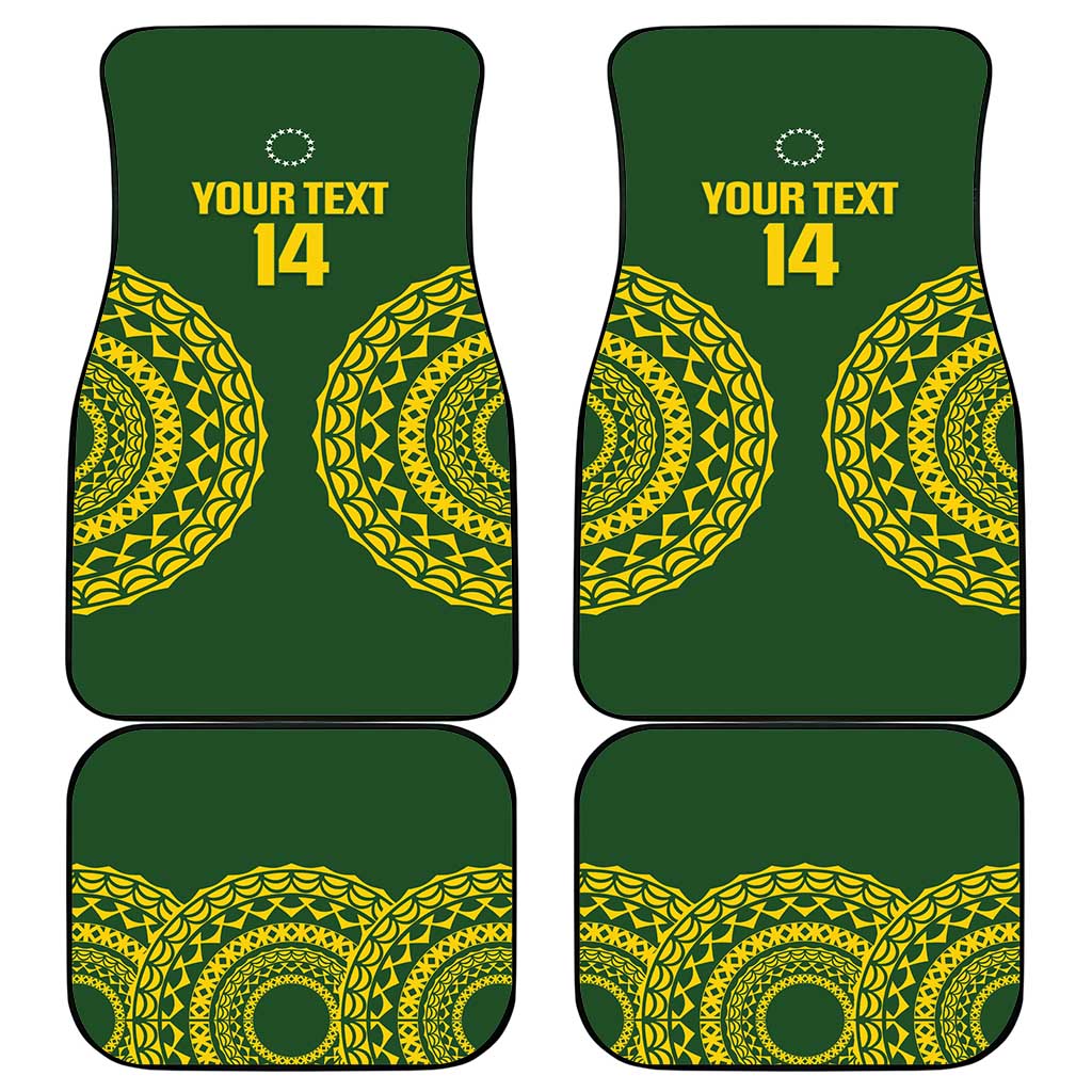 Custom Avaiki Cook Islands Rugby Car Mats Kuki Airani Tatau Green - Aussie Hoodie