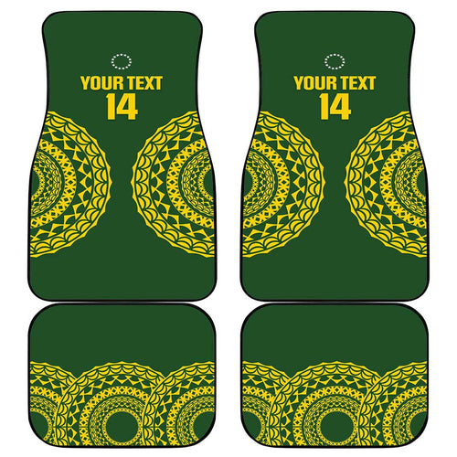 Custom Avaiki Cook Islands Rugby Car Mats Kuki Airani Tatau Green - Aussie Hoodie