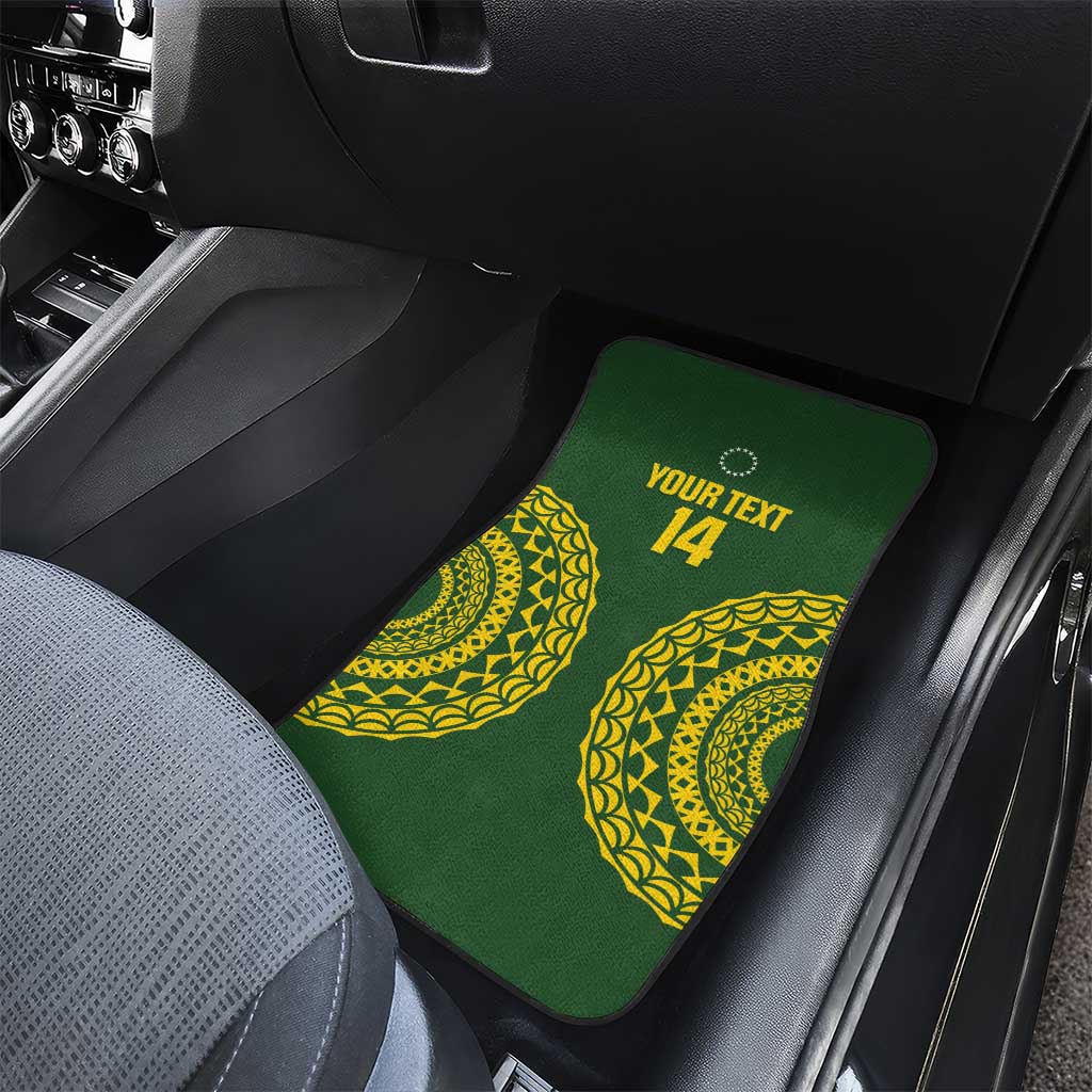 Custom Avaiki Cook Islands Rugby Car Mats Kuki Airani Tatau Green - Aussie Hoodie