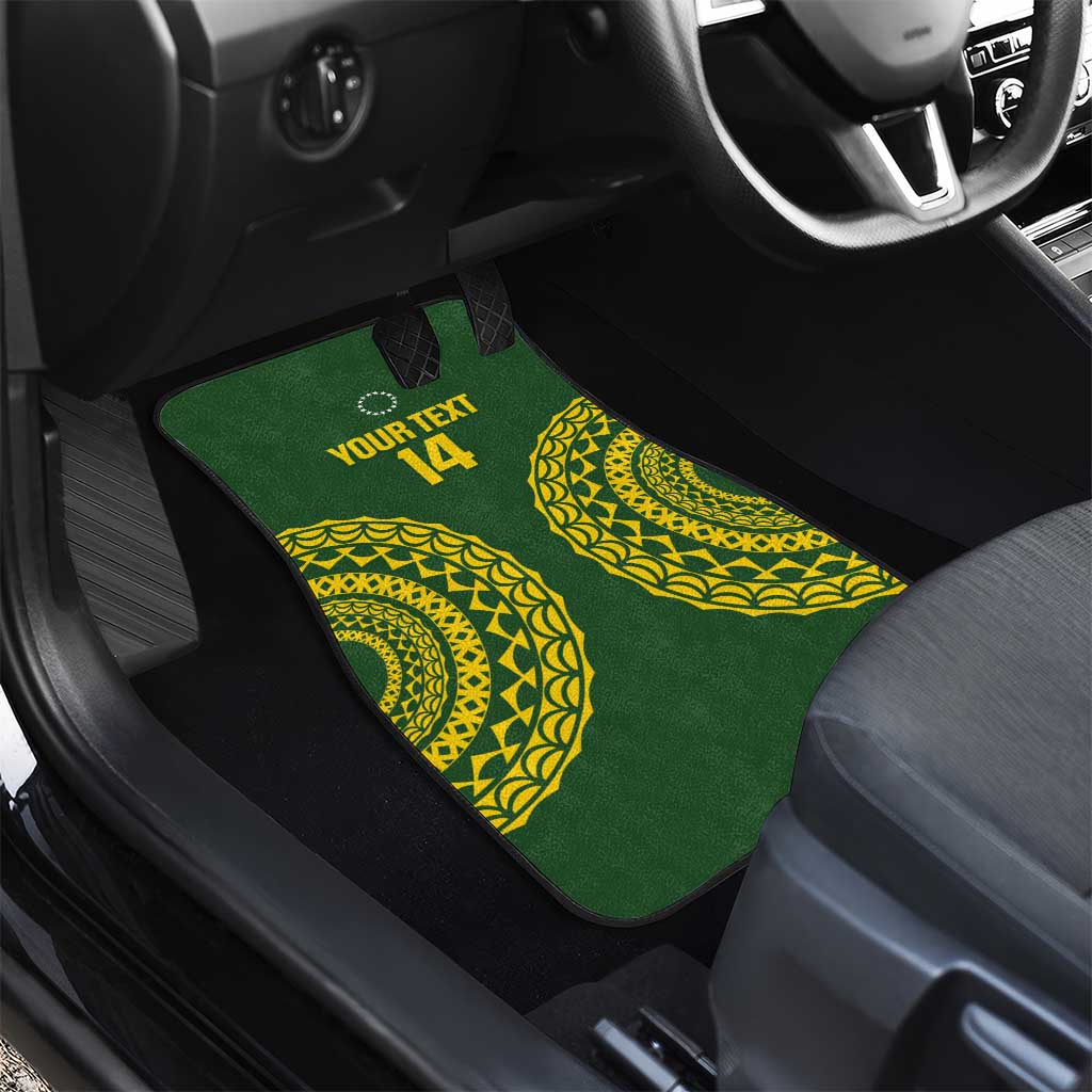 Custom Avaiki Cook Islands Rugby Car Mats Kuki Airani Tatau Green - Aussie Hoodie