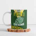 Custom Avaiki Cook Islands Rugby Ceramic Mug Kuki Airani Tatau Green - Aussie Hoodie