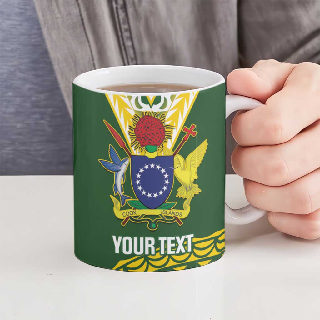 Custom Avaiki Cook Islands Rugby Ceramic Mug Kuki Airani Tatau Green - Aussie Hoodie