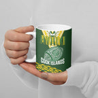 Custom Avaiki Cook Islands Rugby Ceramic Mug Kuki Airani Tatau Green - Aussie Hoodie